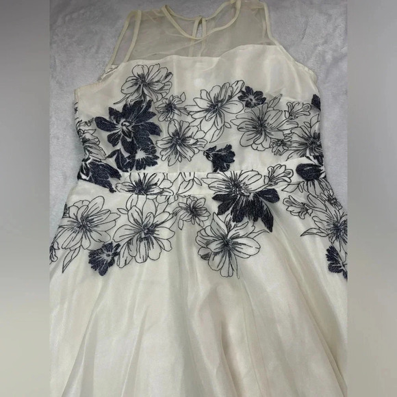 J. Taylor Floral Dress Sleeveless Party Cocktail White Black‎ Size 14 - Picture 4 of 6